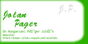 jolan pager business card